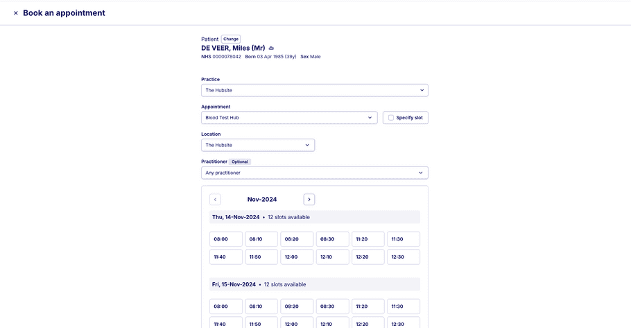 Admin booking